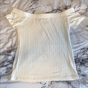 White off-shoulder top